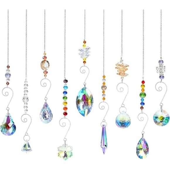Crystal Suncatchers, RIFNY Hanging Crystals Ornament Sun Catcher with Chain - Picture 7 of 7